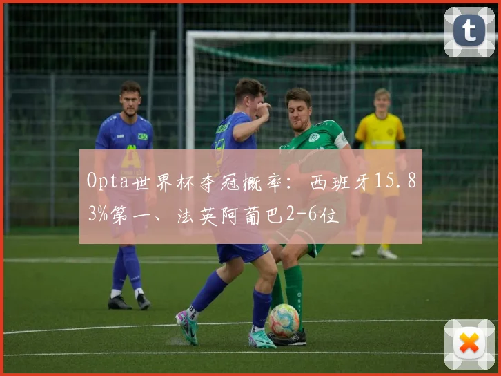 Opta世界杯夺冠概率：西班牙15.83%第一、法英阿葡巴2-6位